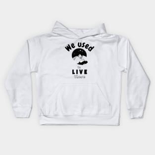 We Used To Live There  with Funny Sleeping Cat in landscape Kids Hoodie